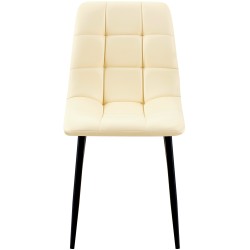 Tyylikäs neljän ruokapöydän tuolin setti keinonahalla ja metallijalalla