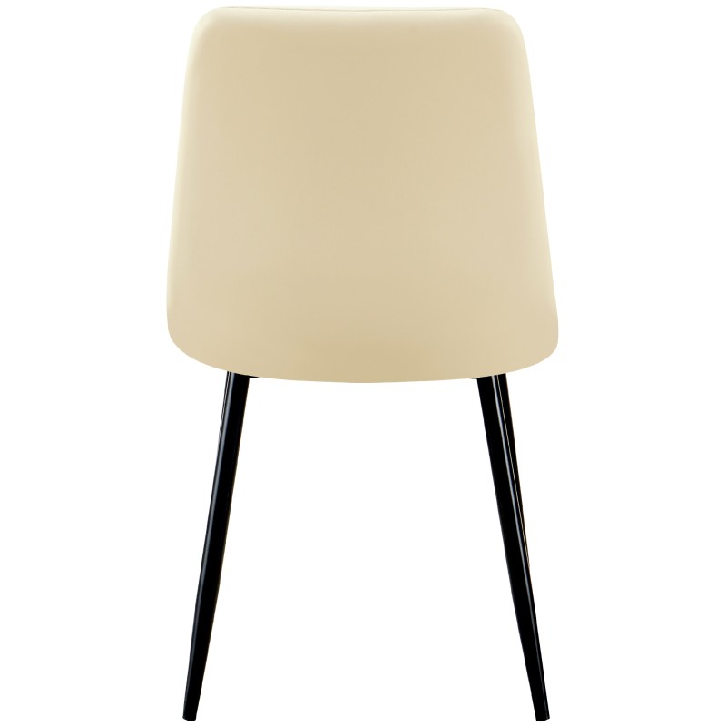 Tyylikäs neljän ruokapöydän tuolin setti keinonahalla ja metallijalalla