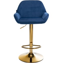 Braga samettinen baarijakkara kultaisella rungolla, säädettävä korkeus