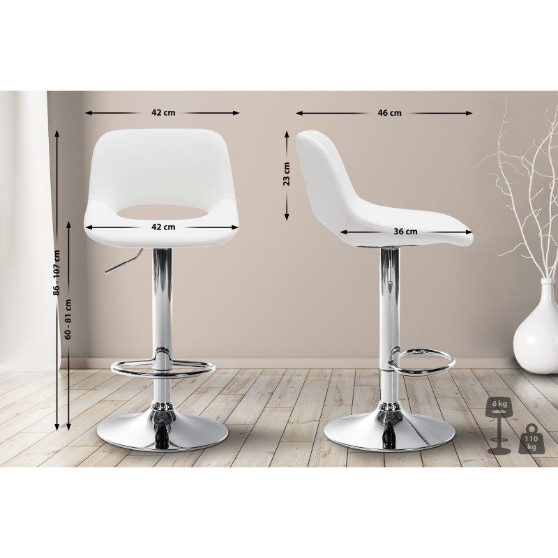 2 kpl Camden-baarijakkara säädettävä keinonahkainen pyörivä selkänojallinen