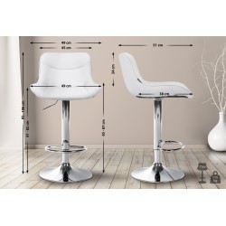 Säädettävä baarijakkara keinonahkaistuimella ja selkänojalla keittiöön