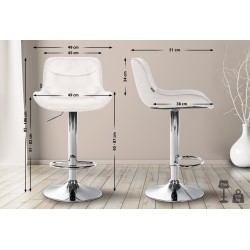 Säädettävät samettiset baarijakkarat Vonore - 2 kpl:n setti