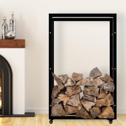 Tyylikäs pyörällinen polttopuuteline sisäkäyttöön - kestävä ja käytännöllinen