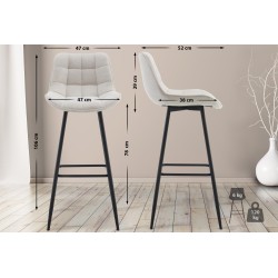 Tyylikäs baarijakkara pehmustetulla istuimella ja selkänojalla