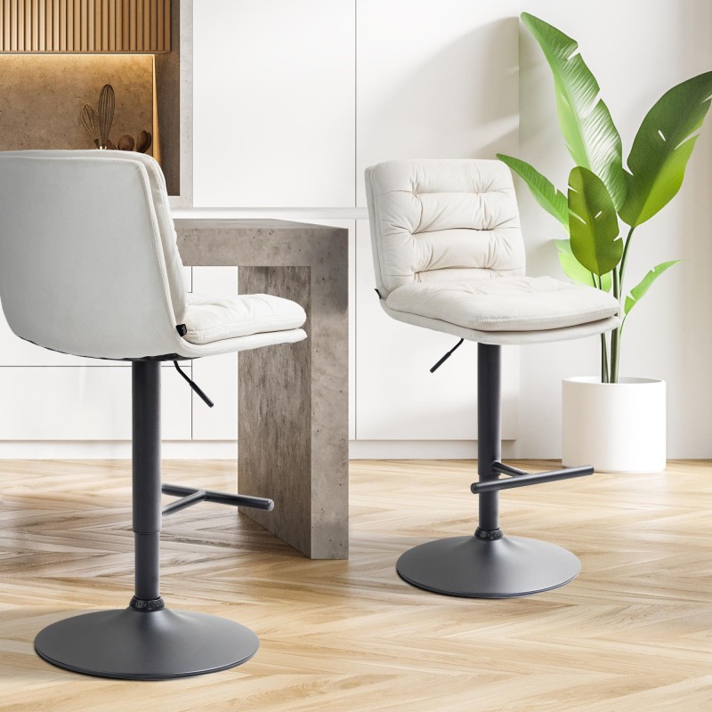 Tyylikäs samettinen Damar-baarijakkara, säädettävä, 2 kpl setti