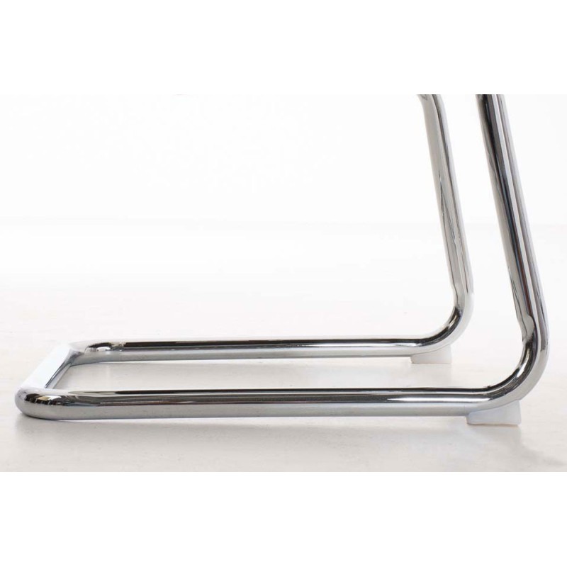 Tyylikäs ergonominen vierailutuoli keinonahalla ja kromatulla rungolla