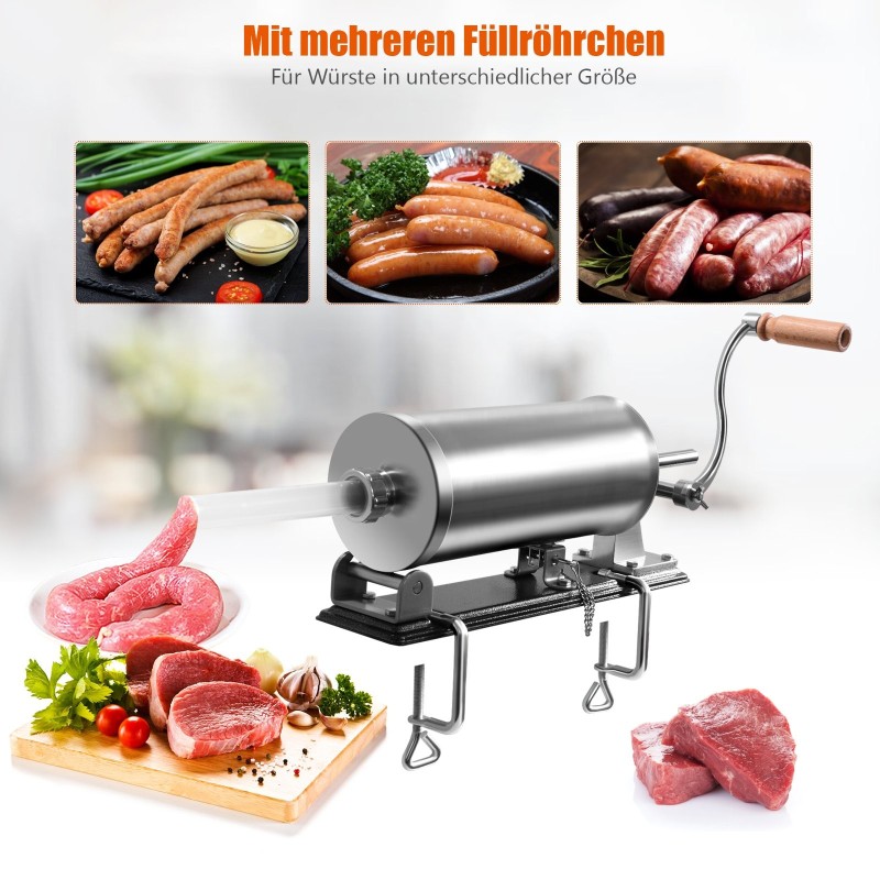 Ruostumaton teräs makkarakone 3,6L neljällä täyttöputkella