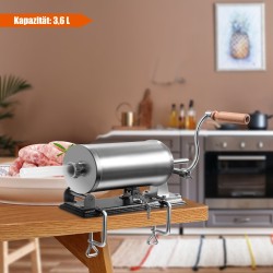 Ruostumaton teräs makkarakone 3,6L neljällä täyttöputkella