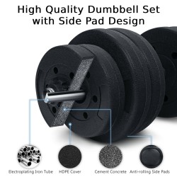 Säädettävä 2 in 1 käsipaino/tanko-setti 30KG musta Säädettävä 2 in 1 käsipaino/tanko-setti 30KG musta