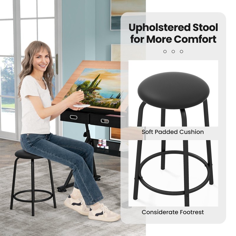 Piirustuspöytä ja jakkara, säädettävä korkeus ja kulma