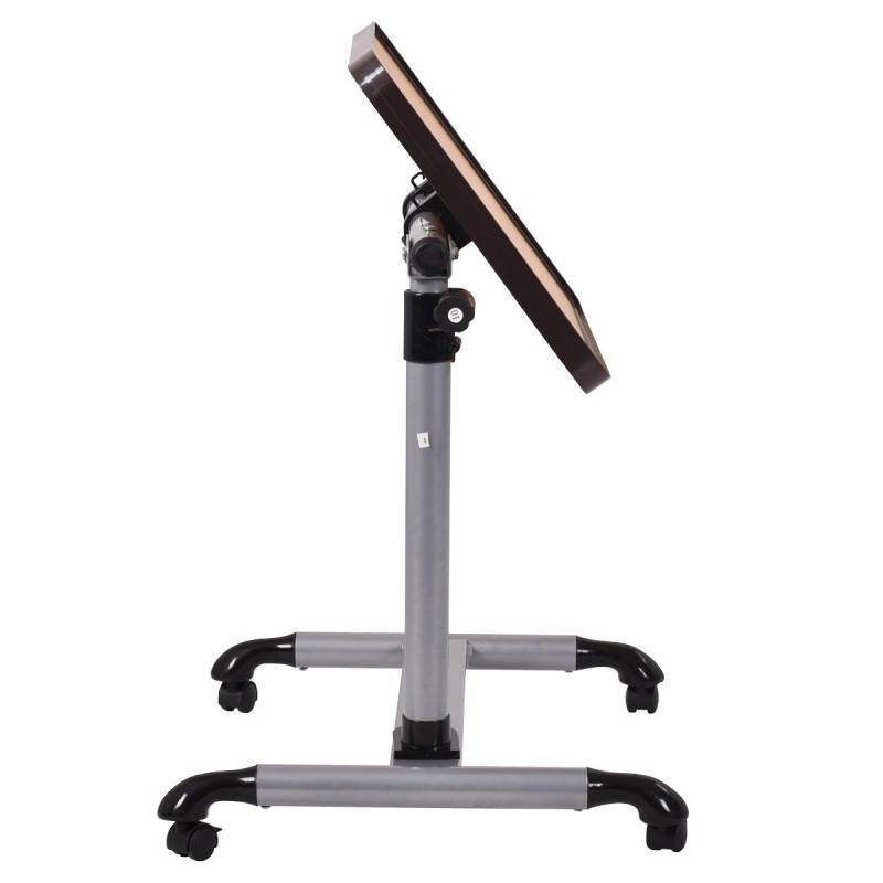 Monikäyttöinen säädettävä kannettavan tietokoneen pöytä pyörillä, luonnonväri