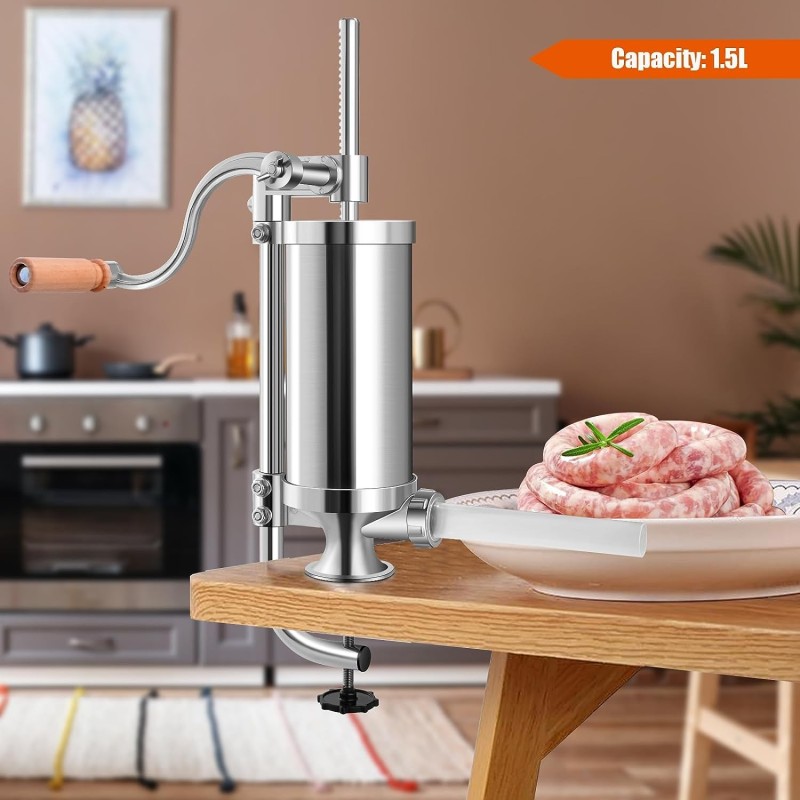 Hopea makkarakone 1,5L ruostumaton teräs täyttöputkilla