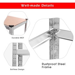 Tukeva säädettävä musta metallinen rengashylly autotalliin