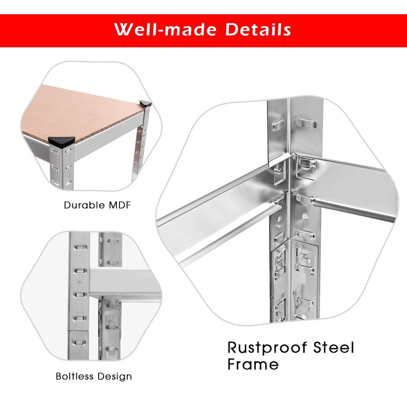 Tukeva säädettävä musta metallinen rengashylly autotalliin