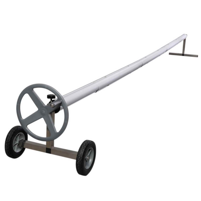 Liikuteltava allaspeitteen rullalaite teleskooppiputkella valkoinen