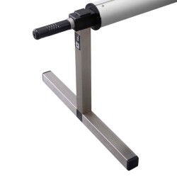 Liikuteltava allaspeitteen rullalaite teleskooppiputkella valkoinen