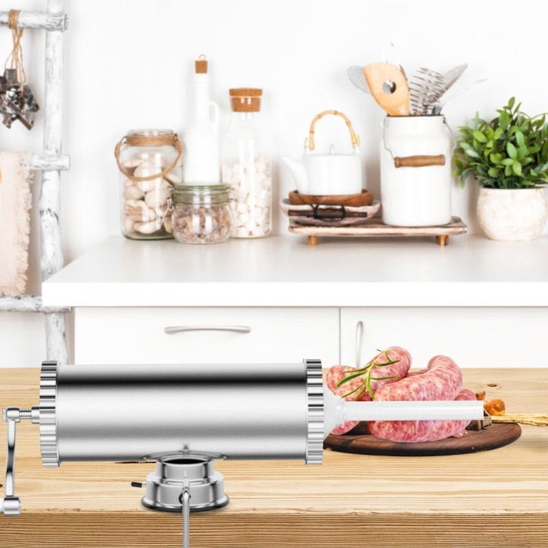 Ruostumaton teräksinen makkarakone 3L hopea täyttöputkilla