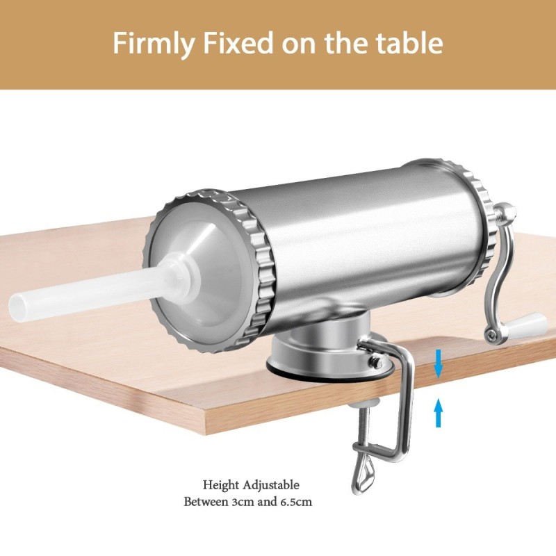 Ruostumaton teräksinen makkarakone 3L hopea täyttöputkilla