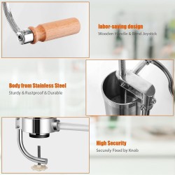 Ruostumaton teräs makkaratäyttökone 3,5L hopea 4 putkea