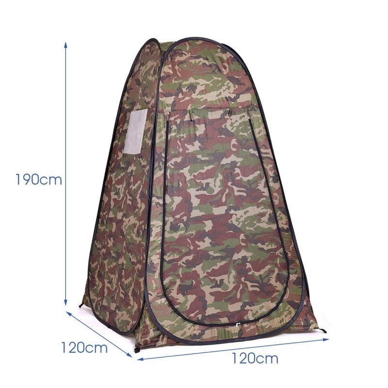 Monikäyttöinen maastokuvioitu pop-up vaihtoteltta retkeilyyn