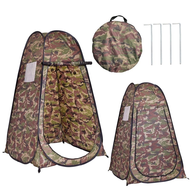 Monikäyttöinen maastokuvioitu pop-up vaihtoteltta retkeilyyn