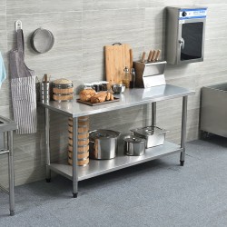 Ruostumaton teräksinen keittiön työtaso hopea 122x61x90cm Ruostumaton teräksinen keittiön työtaso hopea 122x61x90cm