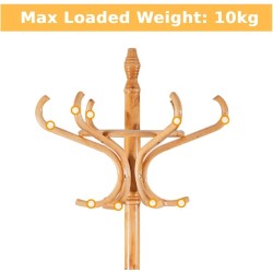 Lattialla seisova naulakko sateenvarjotelineellä, luonnonväri