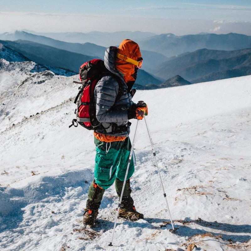 Säädettävät vaellussauvat 65-135 cm, kevyt alumiini, hopea