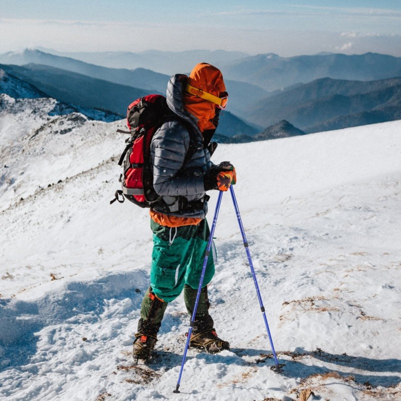 Säädettävät vaellussauvat 65-135 cm sininen kevyt kestävä