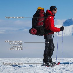 Säädettävät vaellussauvat 65-135 cm sininen kevyt kestävä