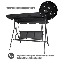 Kolmen hengen musta puutarhakeinu aurinkokatolla Kolmen hengen musta puutarhakeinu aurinkokatolla