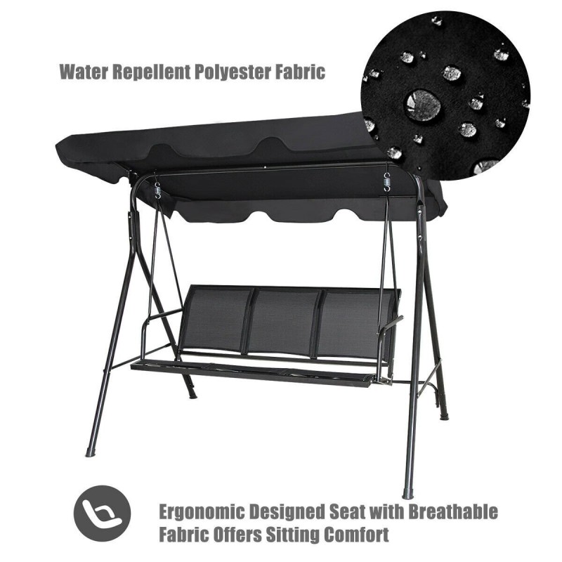 Kolmen hengen musta puutarhakeinu aurinkokatolla Kolmen hengen musta puutarhakeinu aurinkokatolla