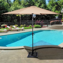 Pronssinen neliö aurinkovarjon jalusta terassille ja parvekkeelle