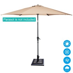 Pronssinen neliö aurinkovarjon jalusta terassille ja parvekkeelle