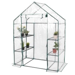 Käveltävä mini kasvihuone 3 tasoa 4 hyllyä läpinäkyvä