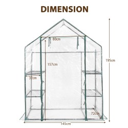 Käveltävä mini kasvihuone 3 tasoa 4 hyllyä läpinäkyvä