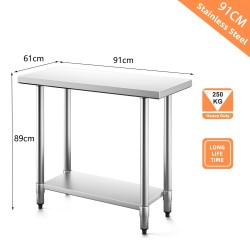Ruostumaton teräspöytä keittiöön, hopea, 92x61x90 cm Ruostumaton teräspöytä keittiöön, hopea, 92x61x90 cm