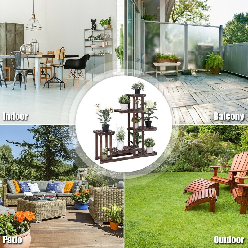 Monitasoinen ruskea kukkateline pihtakuusesta sisä- ja ulkokäyttöön