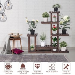 Monitasoinen ruskea kukkateline pihtakuusesta sisä- ja ulkokäyttöön