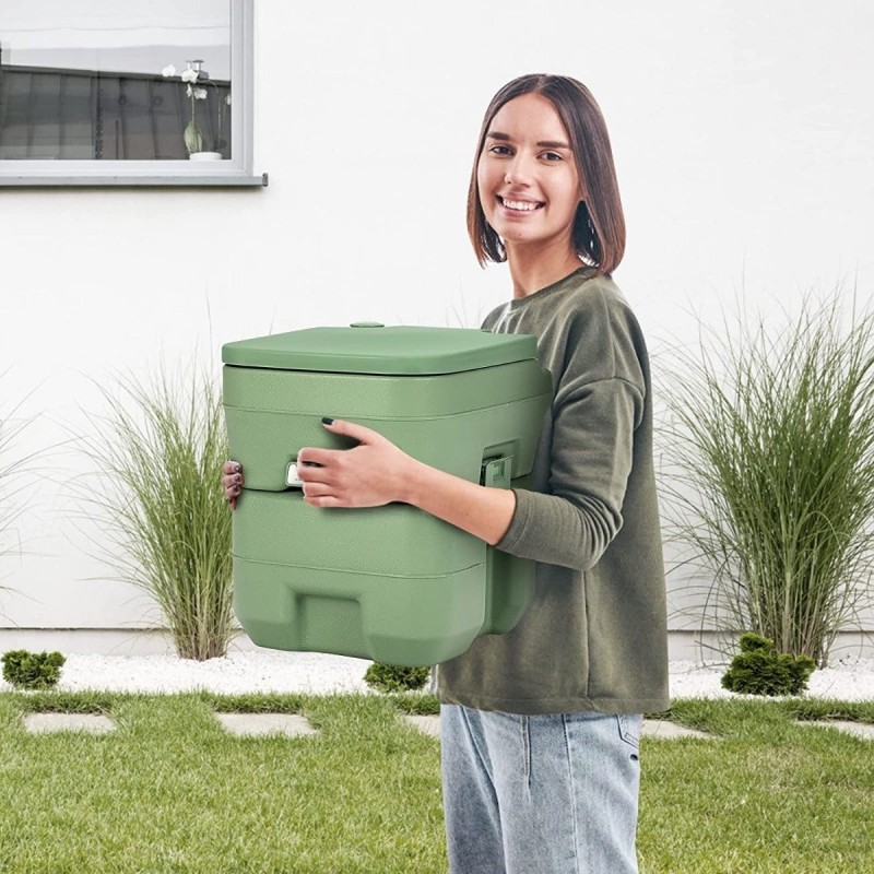 Kannettava vihreä retkivessa 20L irrotettavalla säiliöllä