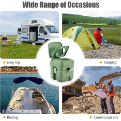 Kannettava vihreä retkivessa 20L irrotettavalla säiliöllä