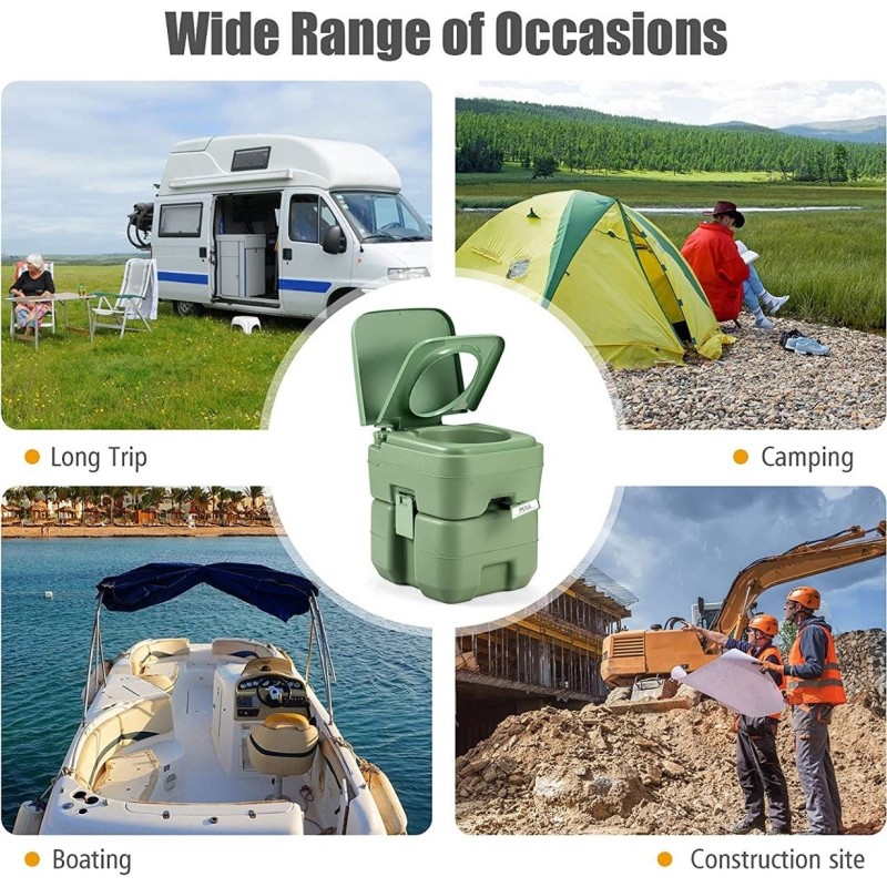 Kannettava vihreä retkivessa 20L irrotettavalla säiliöllä