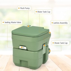 Kannettava vihreä retkivessa 20L irrotettavalla säiliöllä