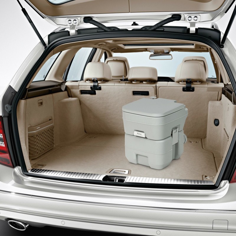 Kannettava harmaa retkeily-WC 20L matkailuun ja ulkoiluun