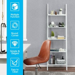 Valkoinen 5-tasoinen seinähylly moderniin sisustukseen