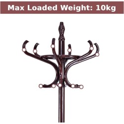 Lattialla seisova hattuteline sateenvarjotelineellä, mahonki