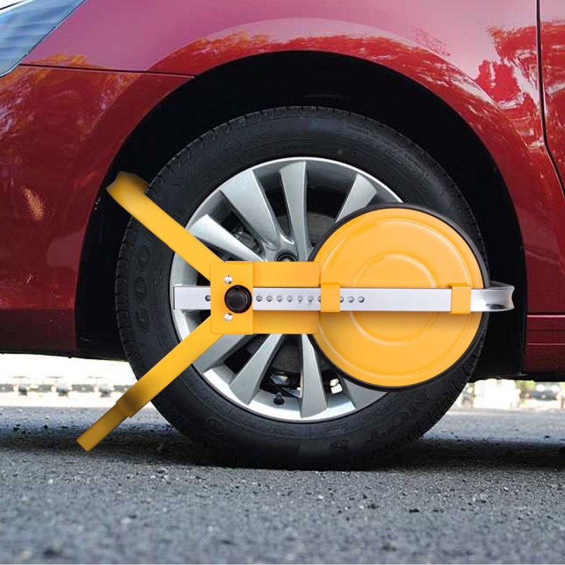 Keltainen säädettävä varkaudenesto radkralle 13-15 tuuman renkaille