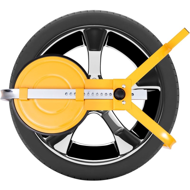 Keltainen säädettävä varkaudenesto radkralle 13-15 tuuman renkaille