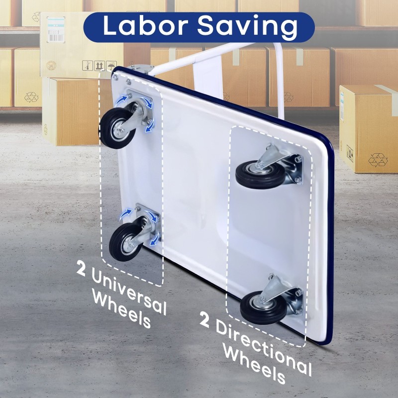 Sinivalkoinen monikäyttöinen plattformwagen 300 kg kantavuus