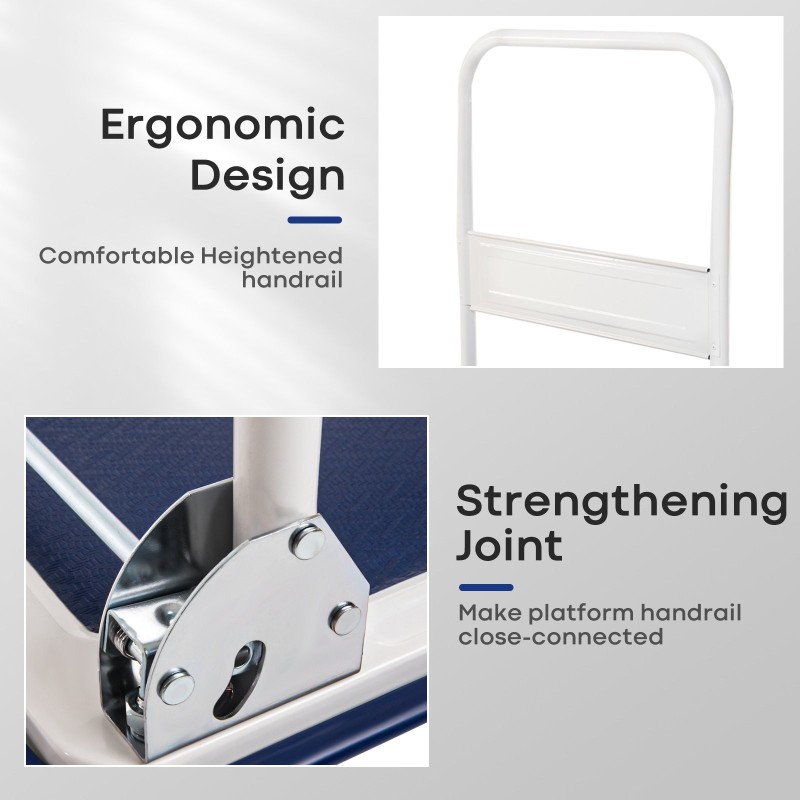 Sinivalkoinen monikäyttöinen plattformwagen 300 kg kantavuus